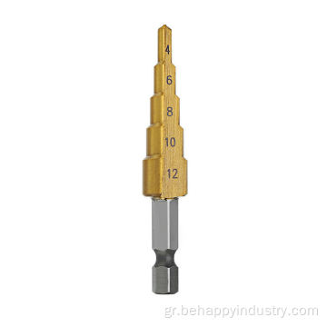 3pcs Hex Hex HSS Titanium Coated Step Drill